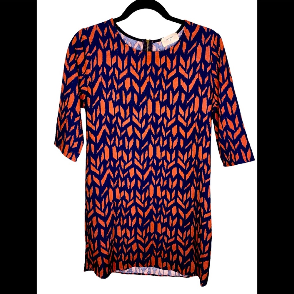 Everly blue butterscotch patterned dress stitch fix M
